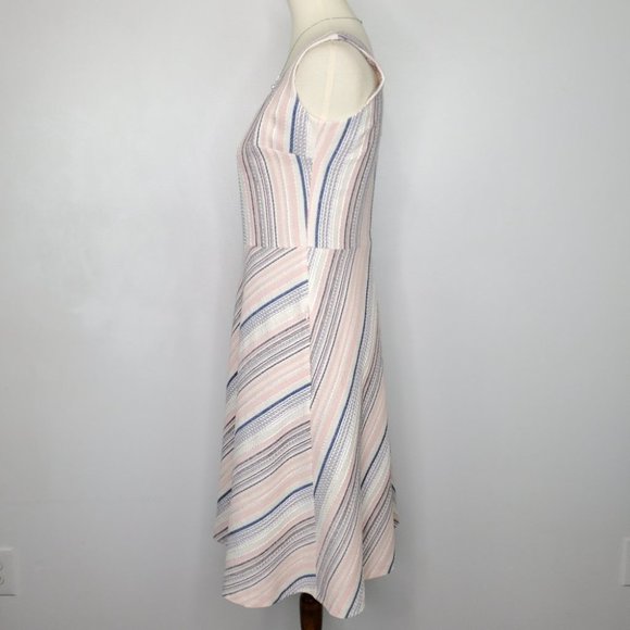 W by Worth Classic Timeless Woven Striped A-Line Career Professional Dress 4 - Picture 5 of 14